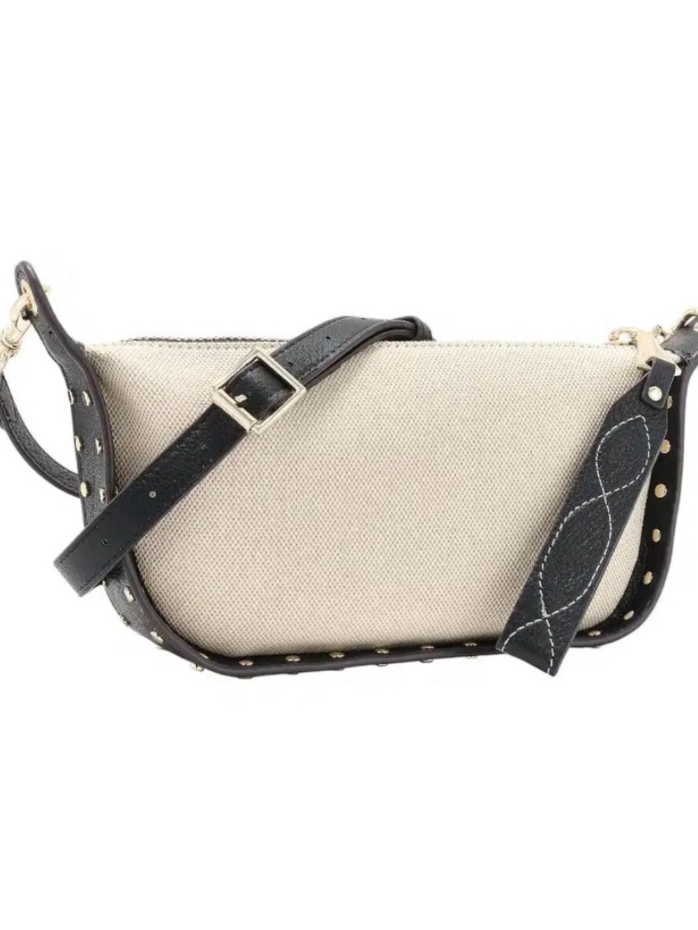 Aimee Kestenberg Leather and Canvas Crescent Crossbody